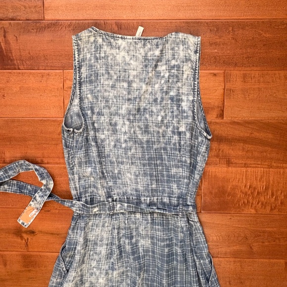 Split Front Plaid Chambray Midi Dress Size 4 by Kut From The Kloth Jules - Picture 10 of 16